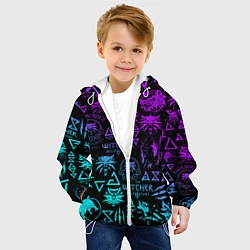 Куртка с капюшоном детская ВЕДЬМАК ЛОГОБОМБИНГ НЕОН, цвет: 3D-белый — фото 2
