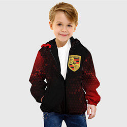 Куртка с капюшоном детская ПОРШЕ Соты, цвет: 3D-черный — фото 2