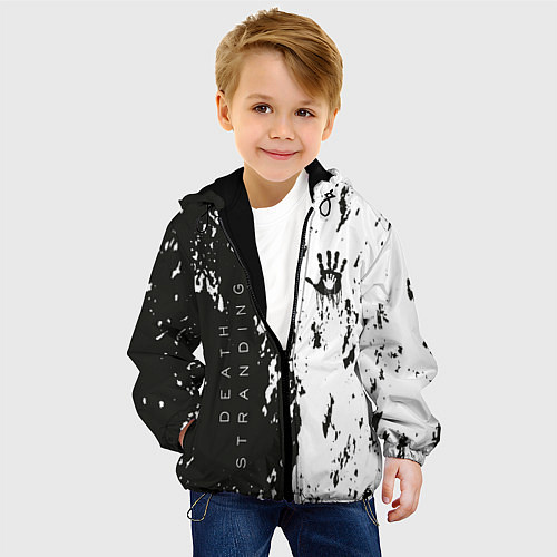 Детская куртка Death Stranding Black & White / 3D-Черный – фото 4