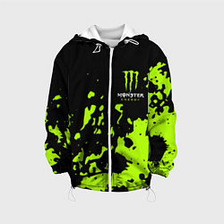 Куртка с капюшоном детская Monster Energy green, цвет: 3D-белый