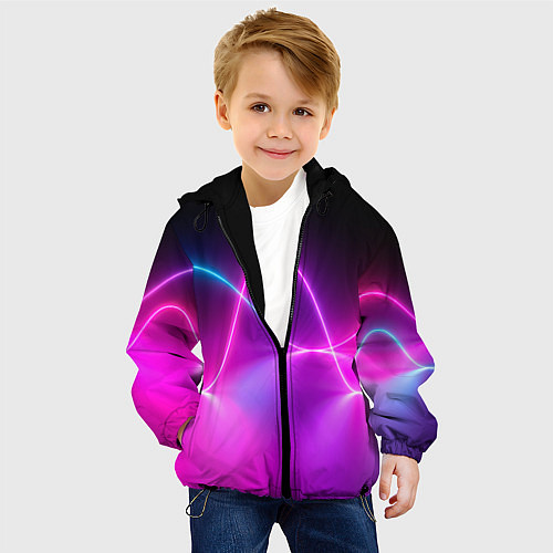 Детская куртка Лучи света pink theme / 3D-Черный – фото 4
