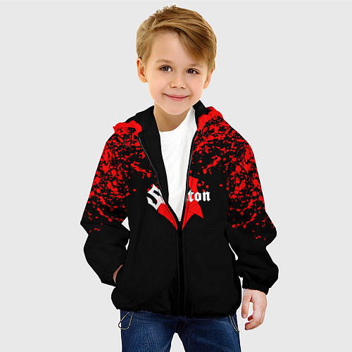 Детская куртка Sabaton красные брызги / 3D-Черный – фото 4