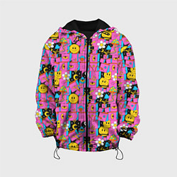 Куртка с капюшоном детская Психоделика Инь-Янь, цвет: 3D-черный