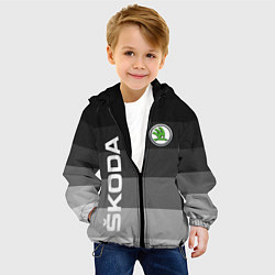 Куртка с капюшоном детская SKODA, ШКОДА ГРАДИЕНТ, цвет: 3D-черный — фото 2