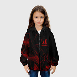Куртка с капюшоном детская HONDA, ХОНДА ГЕОМЕТРИЯ ЛИНИИ, цвет: 3D-черный — фото 2