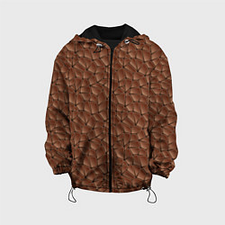 Куртка с капюшоном детская Шоколадная Текстура, цвет: 3D-черный
