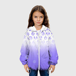 Куртка с капюшоном детская GENSHIN IMPACT SYMBOL PATTERN SAKURA САКУРА, цвет: 3D-белый — фото 2