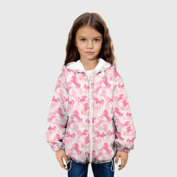 Куртка с капюшоном детская Розовые Единороги, цвет: 3D-белый — фото 2