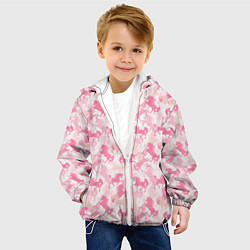Куртка с капюшоном детская Розовые Единороги, цвет: 3D-белый — фото 2