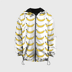 Куртка с капюшоном детская Крупный Банановый рай, цвет: 3D-черный