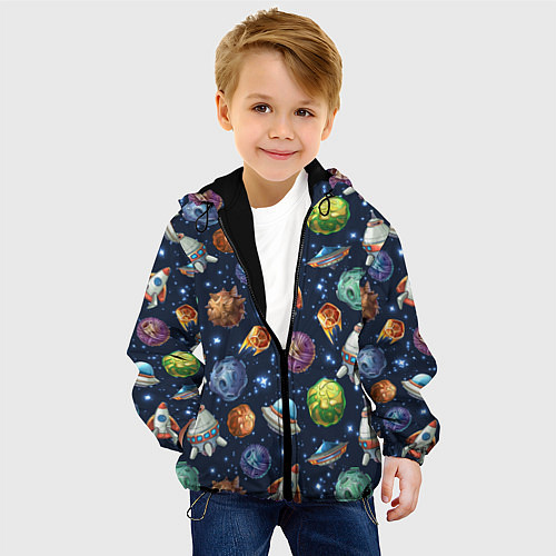Детская куртка Турне по космосу / 3D-Черный – фото 4