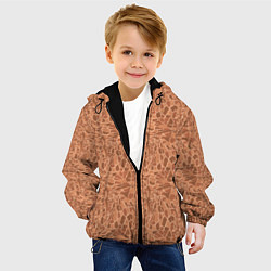 Куртка с капюшоном детская Жирафы на фоне пятен, цвет: 3D-черный — фото 2