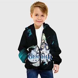 Куртка с капюшоном детская Genshin Impact, цвет: 3D-черный — фото 2
