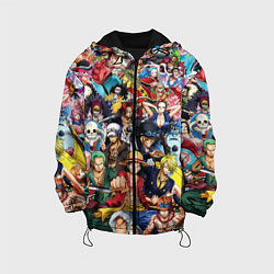 Куртка с капюшоном детская ВСЕ ГЕРОИ АНИМЕ ВАН ПИС ALL HEROES ONE PIECE, цвет: 3D-черный