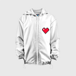 Куртка с капюшоном детская Сердце из minecraft, цвет: 3D-белый