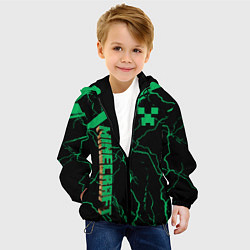 Куртка с капюшоном детская Minecraft нуб, цвет: 3D-черный — фото 2