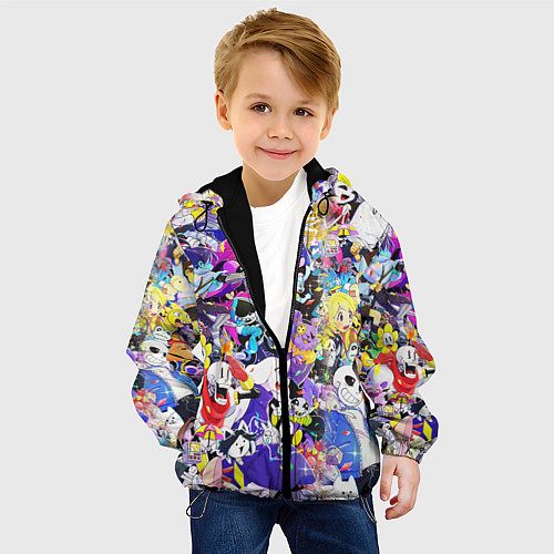 Детская куртка UNDERTALE PATTERN HEROES, ВСЕ ГЕРОИ ИГРЫ / 3D-Черный – фото 4