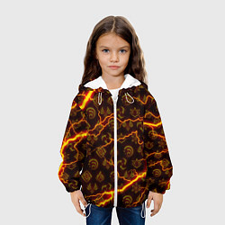 Куртка с капюшоном детская ОГНЕННЫЕ МОЛНИИ ГЕНШИН ИМПАКТ ОГОНЬ, цвет: 3D-белый — фото 2