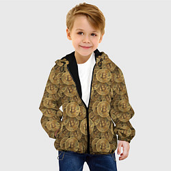 Куртка с капюшоном детская Bitcoins, цвет: 3D-черный — фото 2