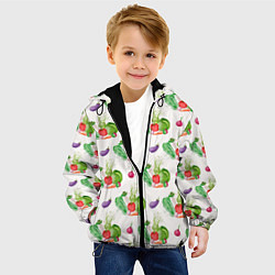 Куртка с капюшоном детская Овощи с огорода, цвет: 3D-черный — фото 2