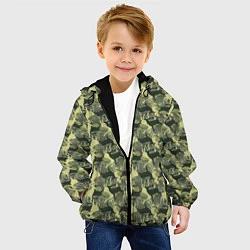 Куртка с капюшоном детская Олени камуфляж, цвет: 3D-черный — фото 2