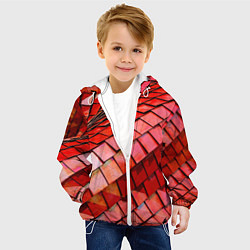Куртка с капюшоном детская Красная спартаковская чешуя, цвет: 3D-белый — фото 2
