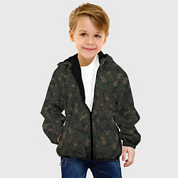 Куртка с капюшоном детская Камуфляж: лесной, цвет: 3D-черный — фото 2