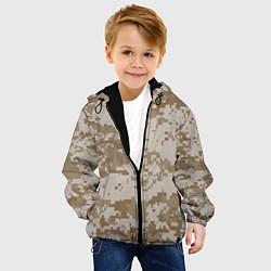 Куртка с капюшоном детская Пустынный Милитари, цвет: 3D-черный — фото 2