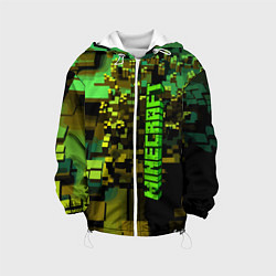 Куртка с капюшоном детская Minecraft, pattern 2022, цвет: 3D-белый
