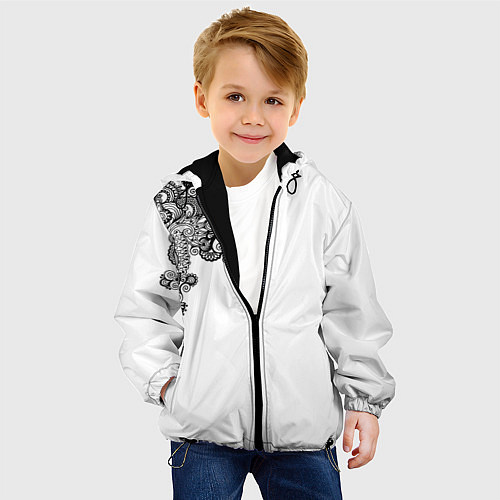 Детская куртка Черно Белые КруЖева / 3D-Черный – фото 4