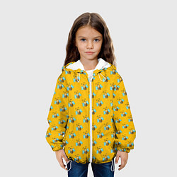 Куртка с капюшоном детская Пчелы паттерн, цвет: 3D-белый — фото 2