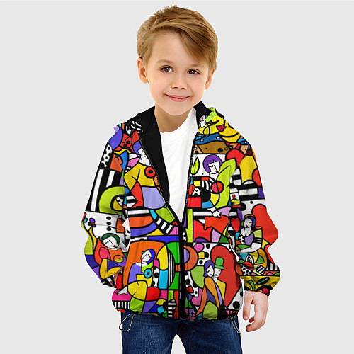 Детская куртка Romero Britto - love collage / 3D-Черный – фото 4