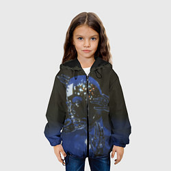 Куртка с капюшоном детская Ретро Футуризм Cyber, цвет: 3D-черный — фото 2