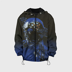 Куртка с капюшоном детская Ретро Футуризм Cyber, цвет: 3D-черный