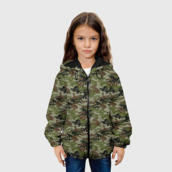Куртка с капюшоном детская Абстрактные Брызги камуфляж, цвет: 3D-черный — фото 2