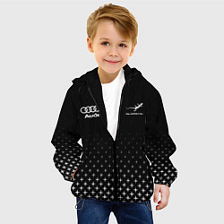 Куртка с капюшоном детская Audi, Ауди, Звезды, цвет: 3D-черный — фото 2