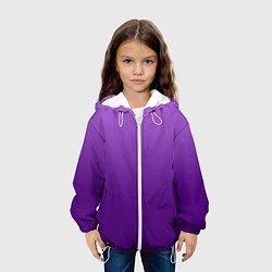 Куртка с капюшоном детская Красивый фиолетовый градиент, цвет: 3D-белый — фото 2