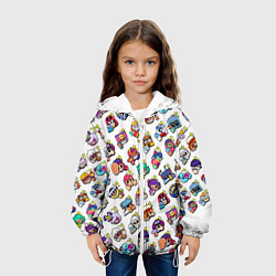 Куртка с капюшоном детская Особые редкие значки Бравл Пины Бравл Старс Brawl, цвет: 3D-белый — фото 2
