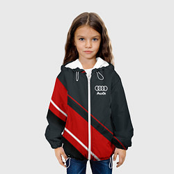Куртка с капюшоном детская Audi sport red, цвет: 3D-белый — фото 2