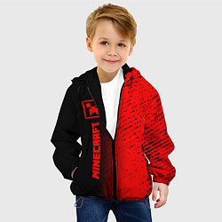 Куртка с капюшоном детская MINECRAFT Минимализм По вертикали, цвет: 3D-черный — фото 2