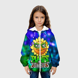 Куртка с капюшоном детская Plants vs Zombies подсолнух, цвет: 3D-белый — фото 2