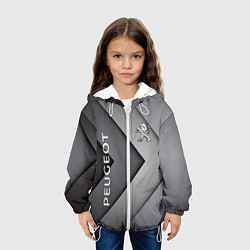 Куртка с капюшоном детская Peugeot geometry, цвет: 3D-белый — фото 2