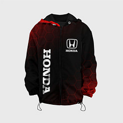 Куртка с капюшоном детская Honda , Хонда, цвет: 3D-черный