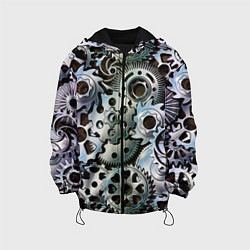 Куртка с капюшоном детская Стимпанк шестеренки Steampunk, цвет: 3D-черный