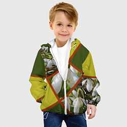 Куртка с капюшоном детская Весна 8 Марта Подснежники, цвет: 3D-белый — фото 2