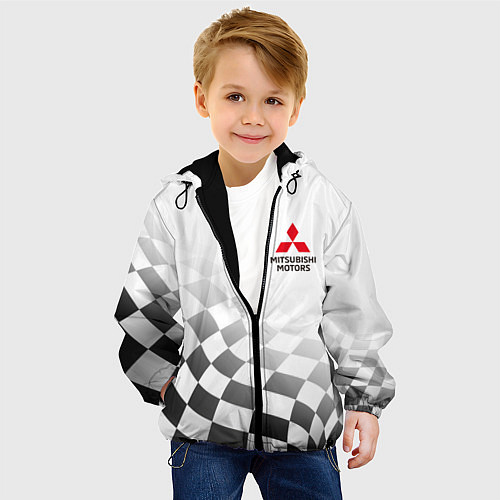Детская куртка Митсубиси Mitsubishi финишный флаг / 3D-Черный – фото 4