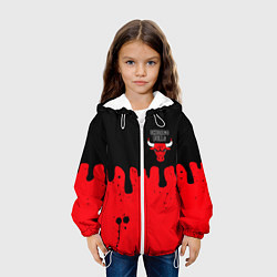 Куртка с капюшоном детская Chicago Bulls Чикаго Буллз Логотип, цвет: 3D-белый — фото 2