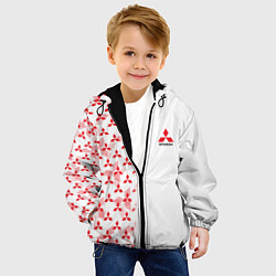 Куртка с капюшоном детская Mitsubishi Mini logo Half pattern, цвет: 3D-черный — фото 2