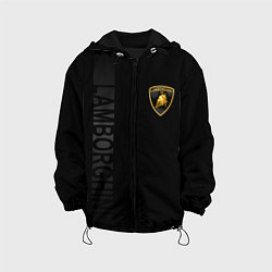 Куртка с капюшоном детская Lamborghini боковая полоса, цвет: 3D-черный