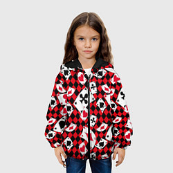 Куртка с капюшоном детская Карты масти, цвет: 3D-черный — фото 2